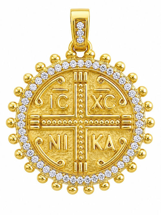 Senzio Belibasakis Charm Talisman Konstantin mit Steinen aus 9K Gold mit Zirkon