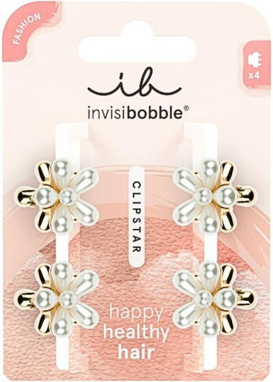 Invisibobble Clipstar Happy Healthy Hair Pearly Flower 4pcs