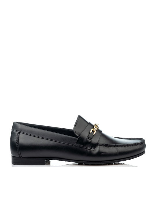 Δερμάτινα Γυναικεία Loafers σε Μαύρο Χρώμα