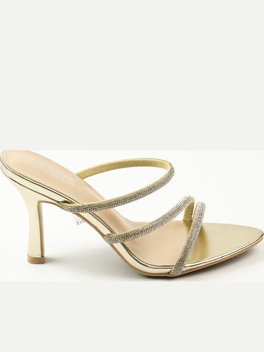 Fshoes Sandals with Strass Gold