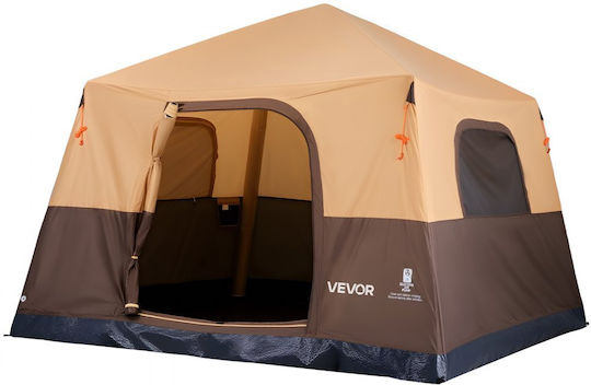 Vevor Automatic Inflatable Camping Tent Storage Beige with Double Cloth 3 Seasons for 6 People 300x300x225cm