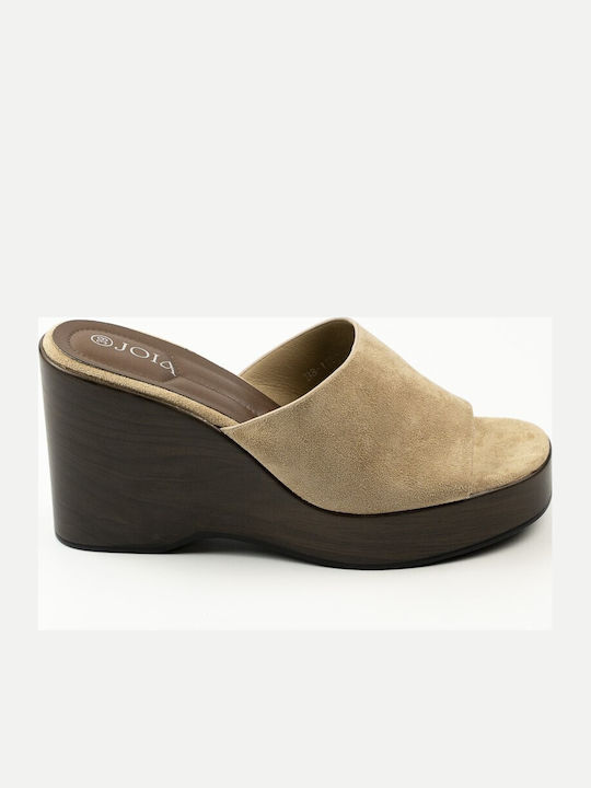 Fshoes Mules cu Toc Înalt în Culoare Bej