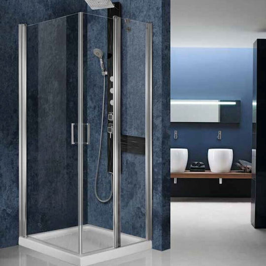 Aquarelle Καμπίνα Ντουζιέρας με Συρόμενη Πόρτα 90x90cm Clear Glass Chrome