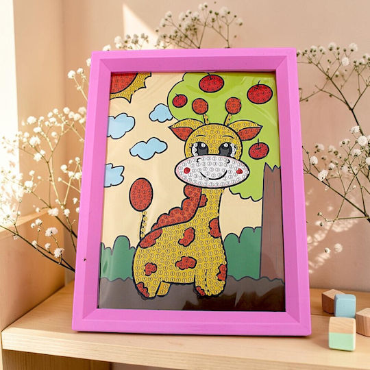 Diamantmalerei Giraffe Rahmen 13x18cm Pailletten 17pxd96