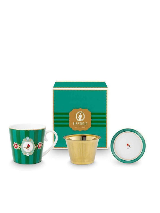 PiP Studio Love Birds Set Cesti de Ceai din Por...