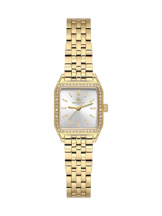 Bigotti Milano Herrenuhr Batterie mit Gold Metall-Armband
