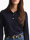 Women's Cotton Long Sleeve Dark Blue Blouse