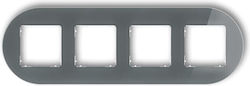 Icon Universal Frame Quadruple Straggle Glass Effect Frame Graphite Bottom White 28-0-irso-4