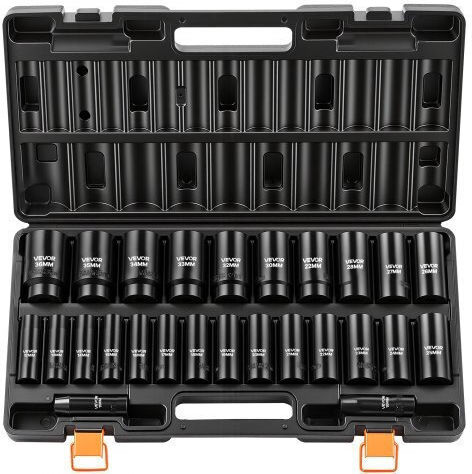 Vevor Pneumatic Sockets with 1/2" Frame Host Set 26 Pieces