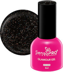 SensoPro Glamour Gel Nail Polish Black Diamonds...