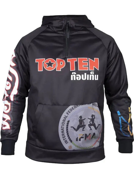 Top Ten Tricou Pentru Bărbați Cu Mâneci Lungi 19361.XS Negru Pentru Muay Thai Negru