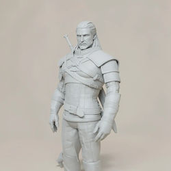 Άβαφη 3d Sammelbare Figuren Geralt Rivia Witcher 3 Stand Pose 3d Basis Diy Farbgebung Geschenk Farben 30 Cm 1:6