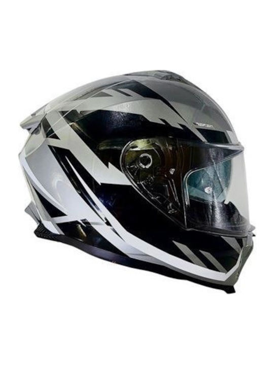 Faseed 865 ATOS Black Grey White Motorcycle Hel...