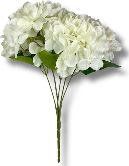 SteweHome Künstliches Blumenstrauß Weißer Hortensien 5 Zweige Weiß
