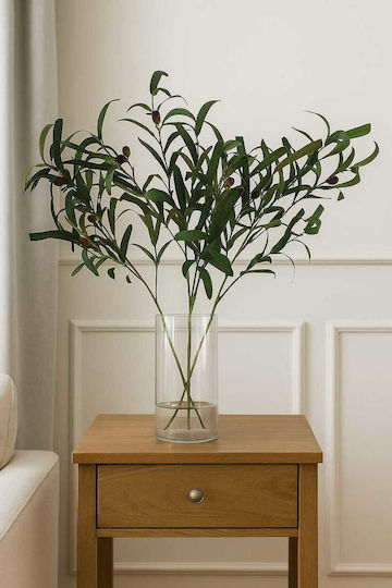 Stewehome Decorative Set Of 3 Pieces Of Modern Artificial Olive Branches Green Living Room