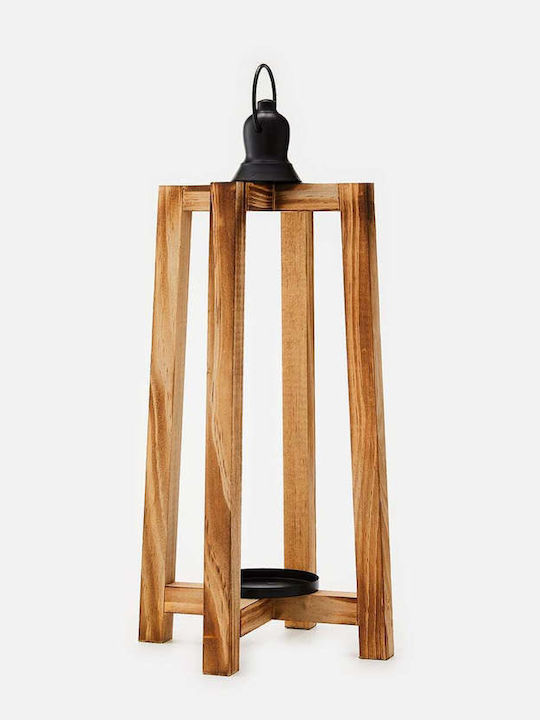 SteweHome Кандилник Дървен В Кафяв Цвят 13x36.5x16.5см
