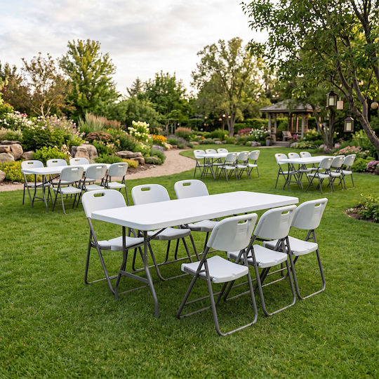 Τραπέζι Catering Πτυσσόμενο 180x74x74 Λευκό Τραπέζι Catering Πτυσσόμενο 180x74x74 Λευκό
