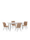 Set de sufragerie Gaff cu 4 scaune 160x80cm.
