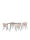 Cornel Dining Room Set with 4 Chairs 160x80cm