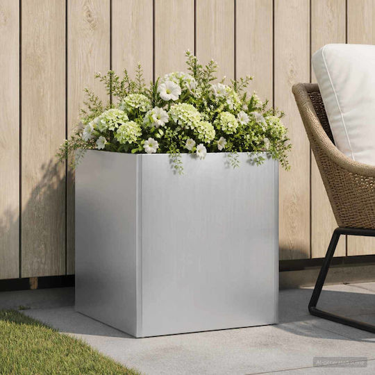 vidaXL Metallischer Silberner Pflanzgefäß 20x20x20cm