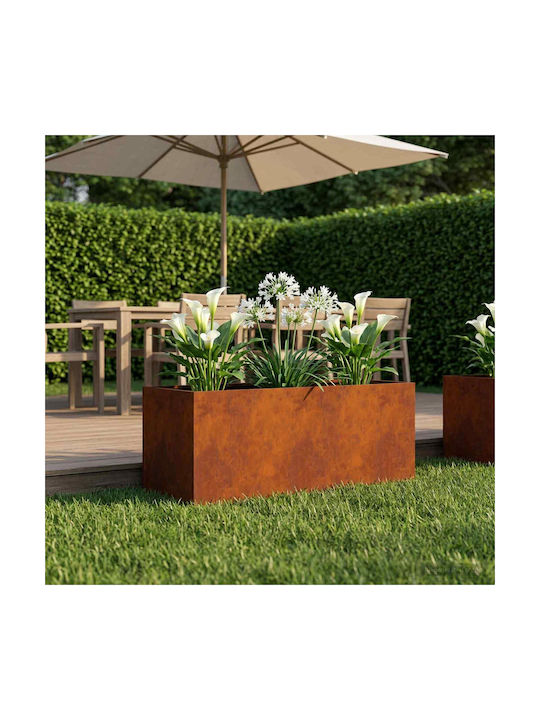 vidaXL Metallic Rust Flower Pot 80x40x40cm