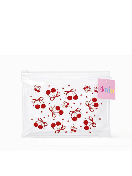 Enpapa Transparent Travel Makeup Bag Bikini Cherry Red Zipper Design