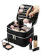 Enpapa Double Layer Large Travel Makeup Bag Functional Cosmetic Organizer Leopard Print Design Enp-016078-v2380