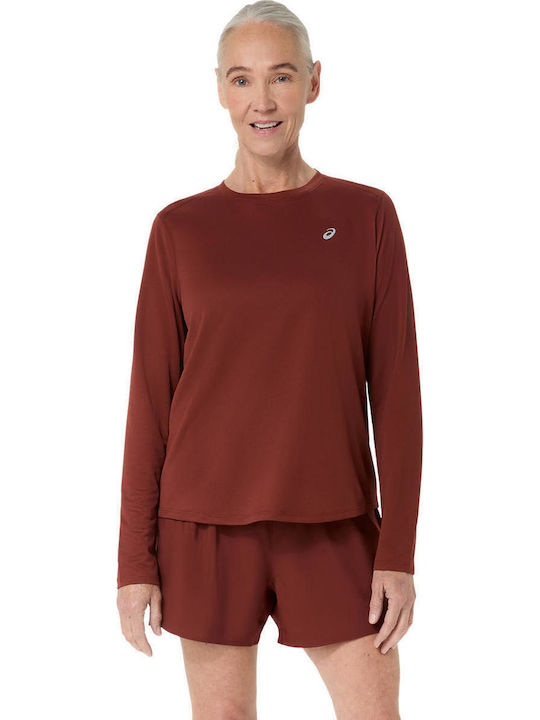 ASICS Core Ls Дамска Блуза Дълъг Ръкав Бордо