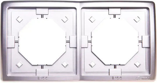 Simon Basic Standard Double Splash-proof Frame Ip44 Satin Gasket Bmr2b/29