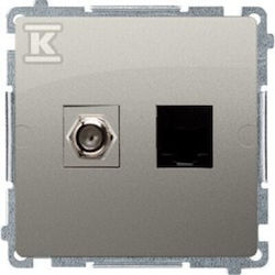 Simon Basic Antenna Socket Type F+ Computer Rj45 Cat.6 Satin Bmafrj45.01/29 Simon Basic Antenna Socket Type F+ Computer Rj45 Cat.6 Satin Bmafrj45.01/29