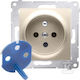 Kontakt-Simon Single Power Socket with Key