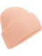 Beanie Unisex Beanie with Rib Knit in Orange Colour