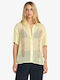 Light Green Women's Short Sleeve Cotton Shirt
