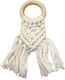 Macrame Off White Wooden Ring Wedding Favors 5x14cm Mak1iv Riniotis Rin-mak1iv