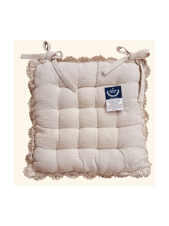 Natural Home Μαξιλάρι Καρέκλας Κήπου Δαντελα 40x40εκ.