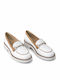 Leather Women's Loafers in Beige Color
