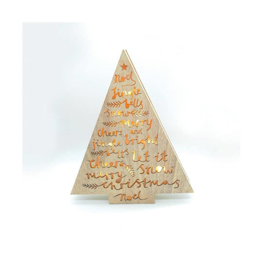 Aca Light Christmas Decorative Wooden Tree 10 Mini Led Warm White Batteries 3xaa Ip20 345x50x400mm