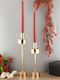 SteweHome Set Of Metal Candle Holders In Gold Colour 2 Pieces