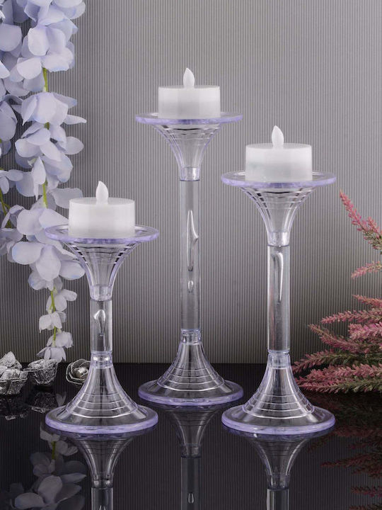 SteweHome Set of Orange Candle Holders 3 Pieces