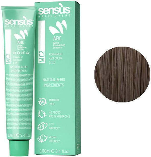 Sensus Mc2 Permanente Haarfärbemittel Ohne Ammoniak 7.24 Braune Blonde 100ml