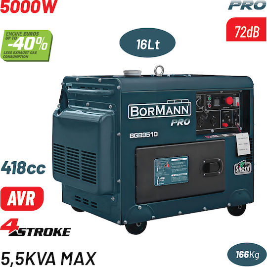 Bormann Pro BGB9510 Γεννήτρια Πετρελαίου με Αυτόματη Μίζα και Ρόδες