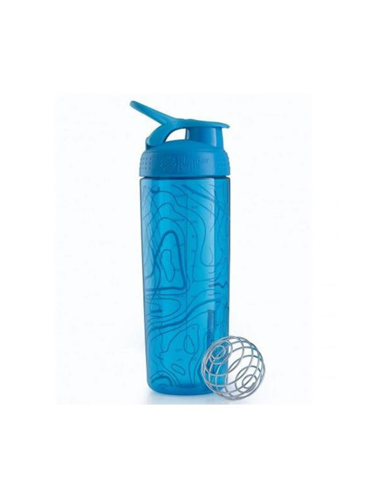 Blender Bottle Sportmixer Proteinshaker 820ml Rostfreier Stahl / Kunststoff Blau
