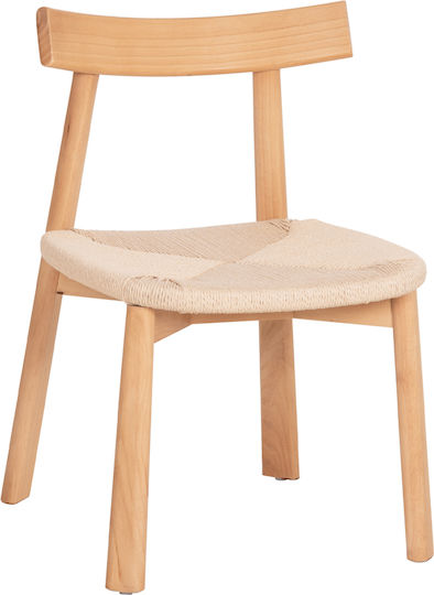 Rubberwood Καρέκλες Τραπεζαρίας Ξύλινες Φυσικο 2τμχ 51x55x74εκ.