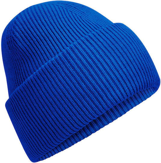 Beanie Unisex Σκούφος με Rib Πλέξη σε Μπλε χρώμα