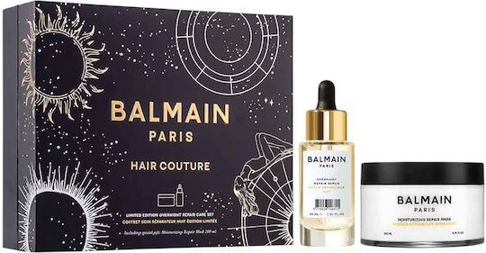 Set Balmain Professionnel Overnight Botanical Oils Hair Serum Repairing 30 Ml + Moisturizing Hair Treatment Cream Mask Repairing 200 Ml