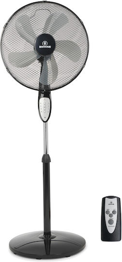 Human Pedestal Fan 50W 40cm Diameter With Remote Control Black