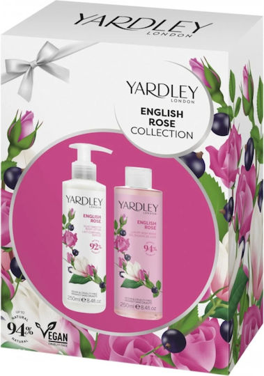 Set duo 1 x 250 ml gel de duș 1 x 250 ml loțiune de corp parfum de trandafir englezesc colecția trandafir englezesc 2 articole