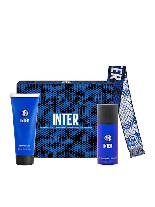 Set Inter Inter Shower Gel 200 Ml + Inter Deodorant Spray Men 150 Ml + Inter Textile Scarf Blue Men