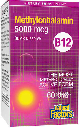 Natural Factors B12 Methylcobalamin 5,000 Mcg Natural Factors 60 Tablets
