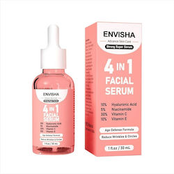 Envisha 4 In 1 Gesichtsserum 10% Hyaluronsäure 5% Niacinamid 30% Vitamin C 10% Vitamin E 30 Ml